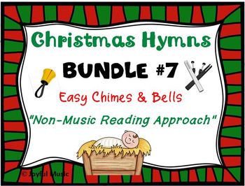 Preview of CHRISTMAS HYMNS - 3 Easy Chimes & Bells Arrangements BUNDLE #7