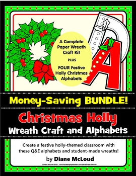 Preview of CHRISTMAS Holly Wreath Craft Kit and Holly Decorative Alphabet Set BUNDLE