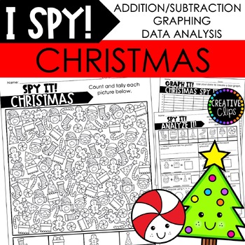 Preview of CHRISTMAS I SPY Count and Color, Math and Graphing Activities