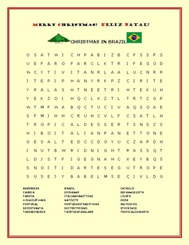 Preview of CHRISTMAS IN BRAZIL: A FUN WORD SEARCH