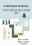 CHRISTMAS IN BRAZIL - thematic memory game, word search an