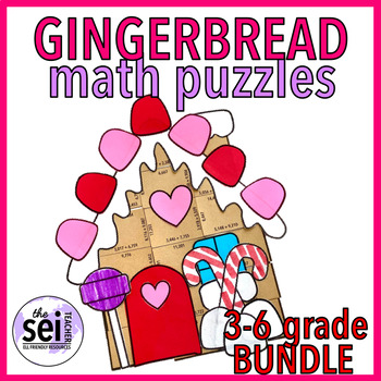 Preview of CHRISTMAS MATH CRAFT WINTER ACTIVITIES - GINGERBREAD HOUSE BUNDLE