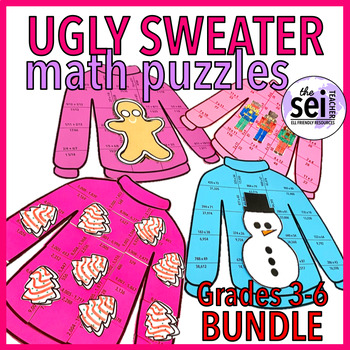 Preview of CHRISTMAS MATH CRAFT WINTER ACTIVITIES - UGLY SWEATER