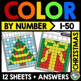CHRISTMAS MATH MYSTERY PICTURE COLOR BY NUMBER ACTIVITY DE