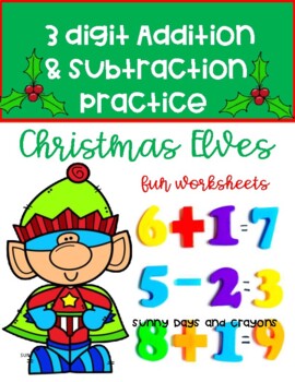 Preview of CHRISTMAS MATH / WORKSHEETS / CHRISTMAS ADDITION AND SUBTRACTION