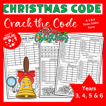 Preview of CHRISTMAS MATHS - Crack the Code - 4, 5, 6 Times Tables Focus
