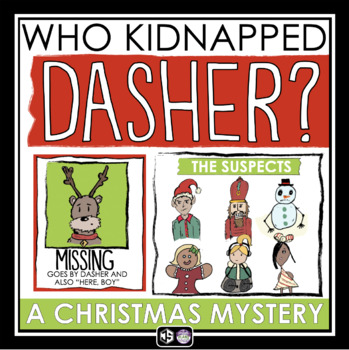 Preview of Christmas Mystery Activity - Missing Reindeer ELA Skills Holiday Class Activity
