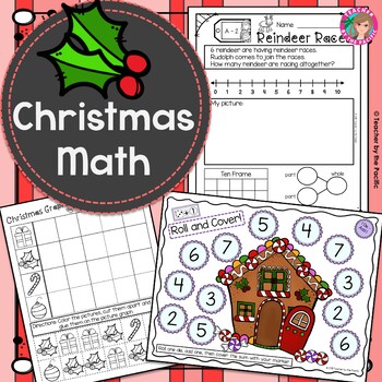 Preview of CHRISTMAS Math Addition - Subtraction - Roll & Cover - Graphing - Sequencing