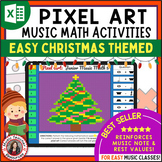 CHRISTMAS Music Activities - Easy Music Math Pixel Art