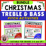 CHRISTMAS Music Treble and Bass Clef Worksheets BUNDLE