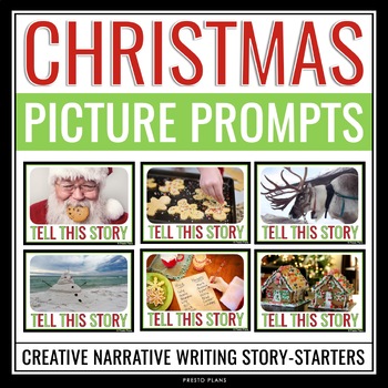 Preview of Christmas Writing Picture Prompts - Narrative Writing Story Starters Cards