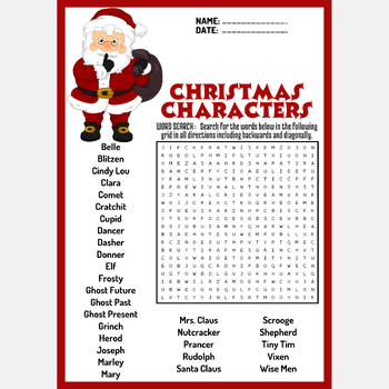 CHRISTMAS NATIVITY word search puzzle worksheets activities | TPT