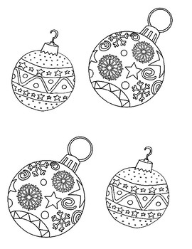 CHRISTMAS ORNAMENTS COLORING, 8 PAGES, 22 OPTIONS ...