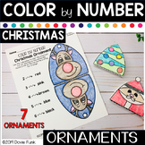 CHRISTMAS ORNAMENTS Color by Number Holidays SEVEN Differe