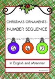 CHRISTMAS ORNAMENTS- NUMBER SEQUENCE (IN ENGLISH AND MYANMAR)