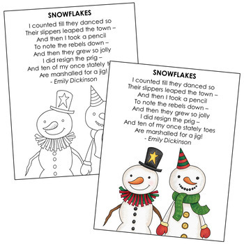 CHRISTMAS POEMS Coloring Pages and Posters | Poetry Analysis Worksheet ...