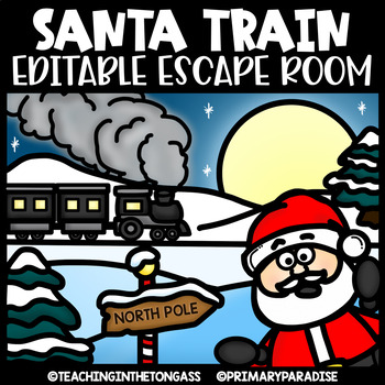 Preview of Christmas Escape Room Math & ELA Printable Activities