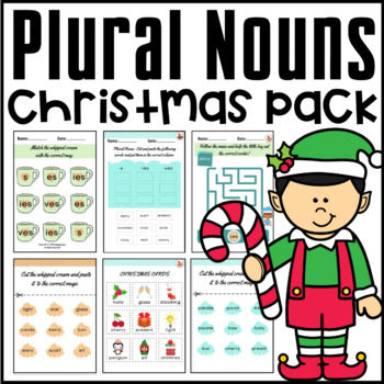 Preview of CHRISTMAS REGULAR PLURAL NOUNS (-S,-ES-IES,-VES)