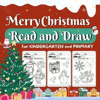 Preview of CHRISTMAS | Read Vocabulary And Draw a Picture (For KINDERGARTEN & PRIMARY)