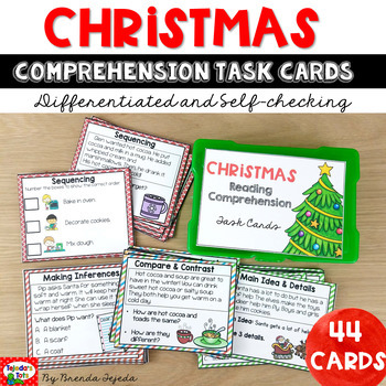 CHRISTMAS Reading Comprehension Task Cards by Brenda Tejeda | TPT