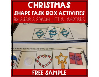 Preview of FREE CHRISTMAS SHAPE TASK BOX SORTING FOR PRESCHOOL SPECIAL EDUCATION