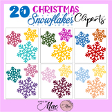 CHRISTMAS SNOWFLAKES WITH 3 COLOURS EACH SET CLIPART