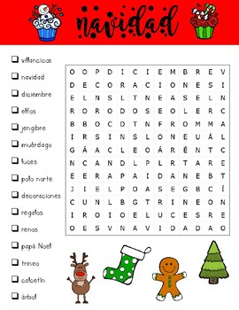 Preview of CHRISTMAS SPANISH WORD SEARCH - SOPA DE LETRAS DE LA NAVIDAD