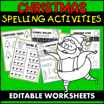 CHRISTMAS SPELLING ACTIVITIES | WORD WORK | MORNING WORK | EDITABLE ...