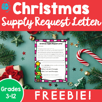 Preview of CHRISTMAS Supply Request Letter FREEBIE Parent Note, Parent Letter