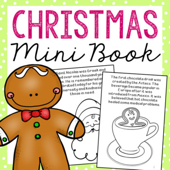 Preview of CHRISTMAS Symbols Mini Book | Winter Holiday Worksheet | Craft Activity