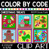CHRISTMAS TREATS Color by Number or Code Clip Art