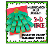 CHRISTMAS MATH CRAFT TREE 3D CRAFT-IVITY MULTIPLICATION FA