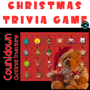 Preview of CHRISTMAS TRIVIA COUNTDOWN interactive PowerPoint Game and write the room cards