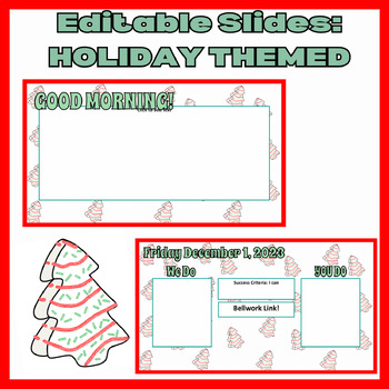Preview of CHRISTMAS Themed Daily Google Slides Templates | Daily Agenda Slides