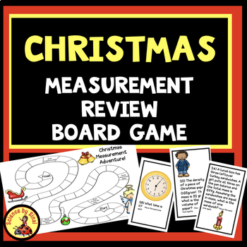 Preview of CHRISTMAS Themed MEASUREMENT REVIEW GAME BOARD Practice Activity