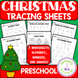 CHRISTMAS Themed Tracing Worksheets for Preschool PREK, al