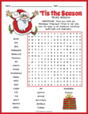 CHRISTMAS VOCABULARY - 5 Word Search & Find Puzzle Workshe
