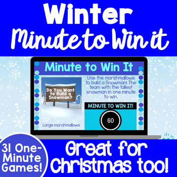 Preview of CHRISTMAS WINTER MINUTE TO WIN IT | Party Games Holiday December Morning Meeting