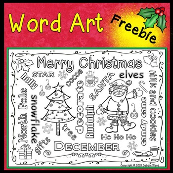 Download CHRISTMAS WORD ART FREEBIE by Debbie Wood | Teachers Pay ...