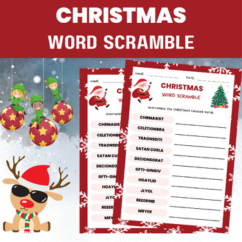 CHRISTMAS WORD SCRAMBLE Vocabulary Spelling Quiz by Creative Verse ...