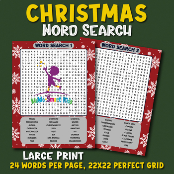 Preview of CHRISTMAS WORD SEARCH | GIANT DECEMBER VOCABULARY PUZZLES | Worksheet Activity