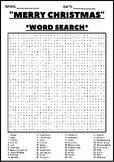 CHRISTMAS WORD SEARCH Puzzle Middle School Fun Activity Vo