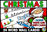 CHRISTMAS WORD WALL & WRITE AND WIPE VOCABULARY CARDS DECE