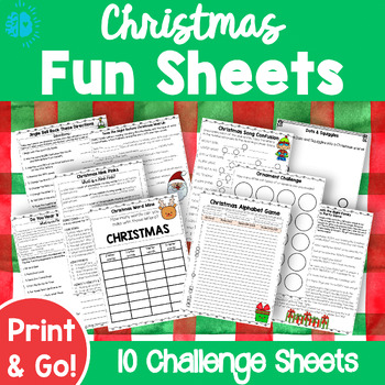 Preview of CHRISTMAS WORKSHEETS | Word Work Winter Scramble Mad Lib Hink Pink Party Games