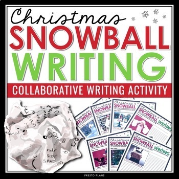 Preview of Christmas Writing Activity - Snowball Writing Narrative Holiday Writing Activity