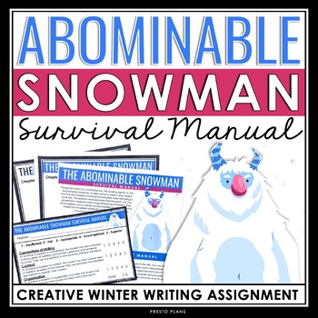 Preview of Christmas Writing Assignment - Abominable Snowman Manual Winter Activity