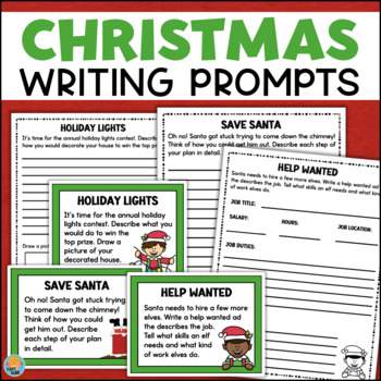 Preview of CHRISTMAS Writing Prompts & Paper Narrative Descriptive Persuasive Informative
