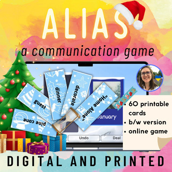 Preview of Christmas and winter Alias communication game English ESL/EFL printable + online