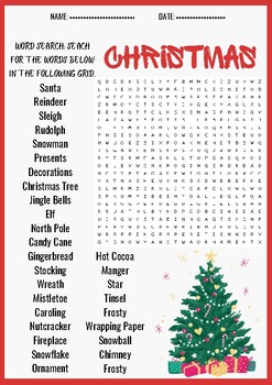 CHRISTMAS word search puzzle worksheet activity by PUZZLES FOR YOU