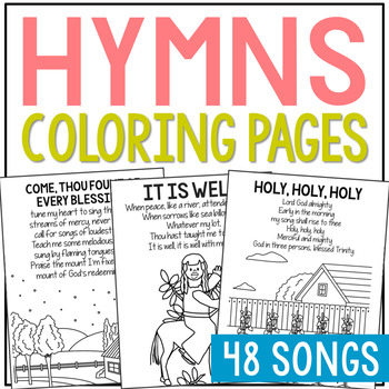 Preview of CHURCH HYMNS Coloring Pages and Posters | Christian Church Music Activity